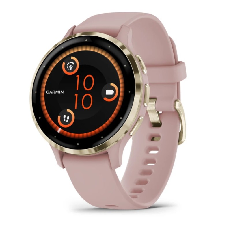Garmin Venu® 3S Dust Rose/Softgold mit Schnellwechsel-Silikon-Armband